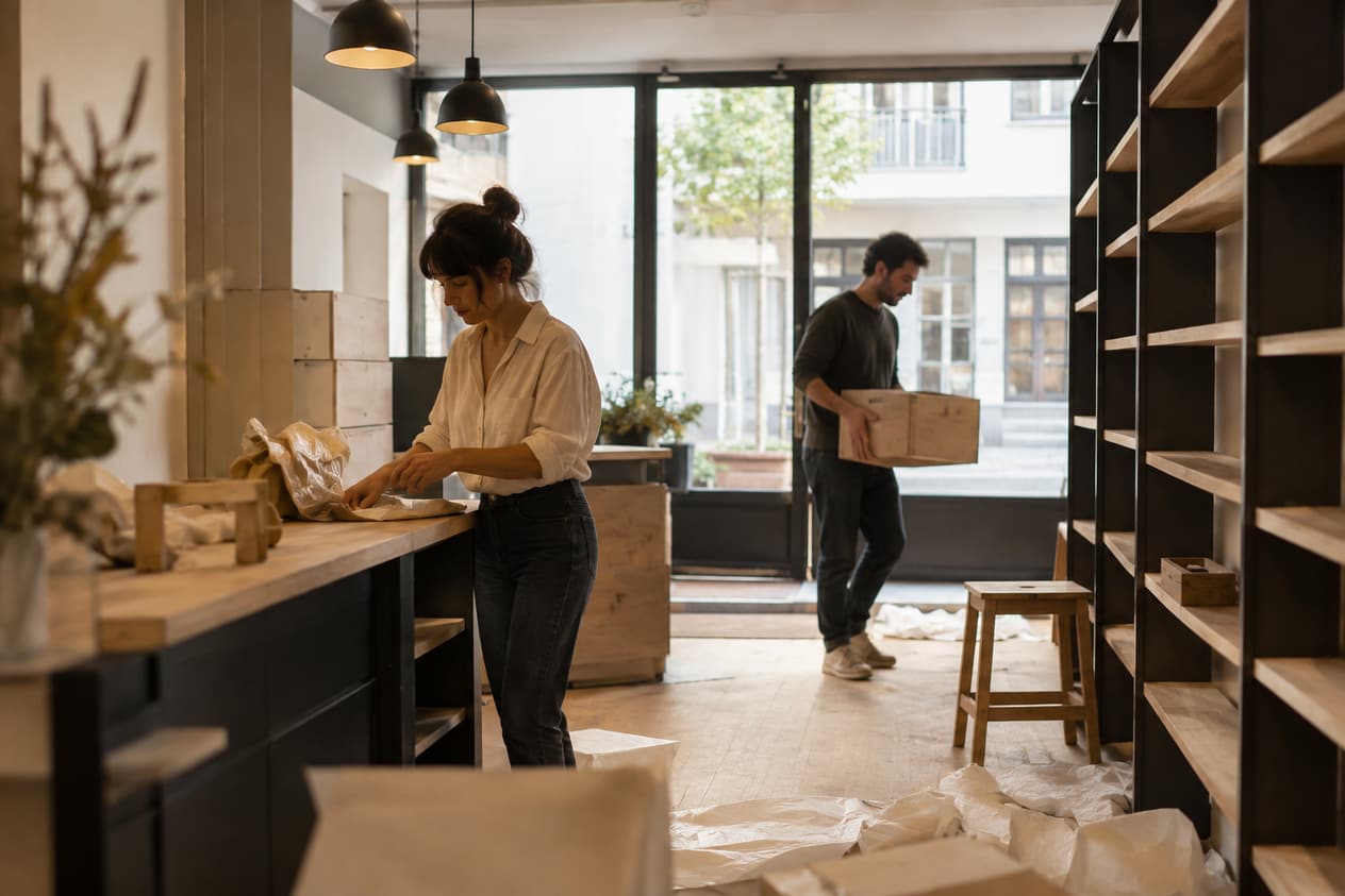 Boutique aménagée juste avant l’ouverture