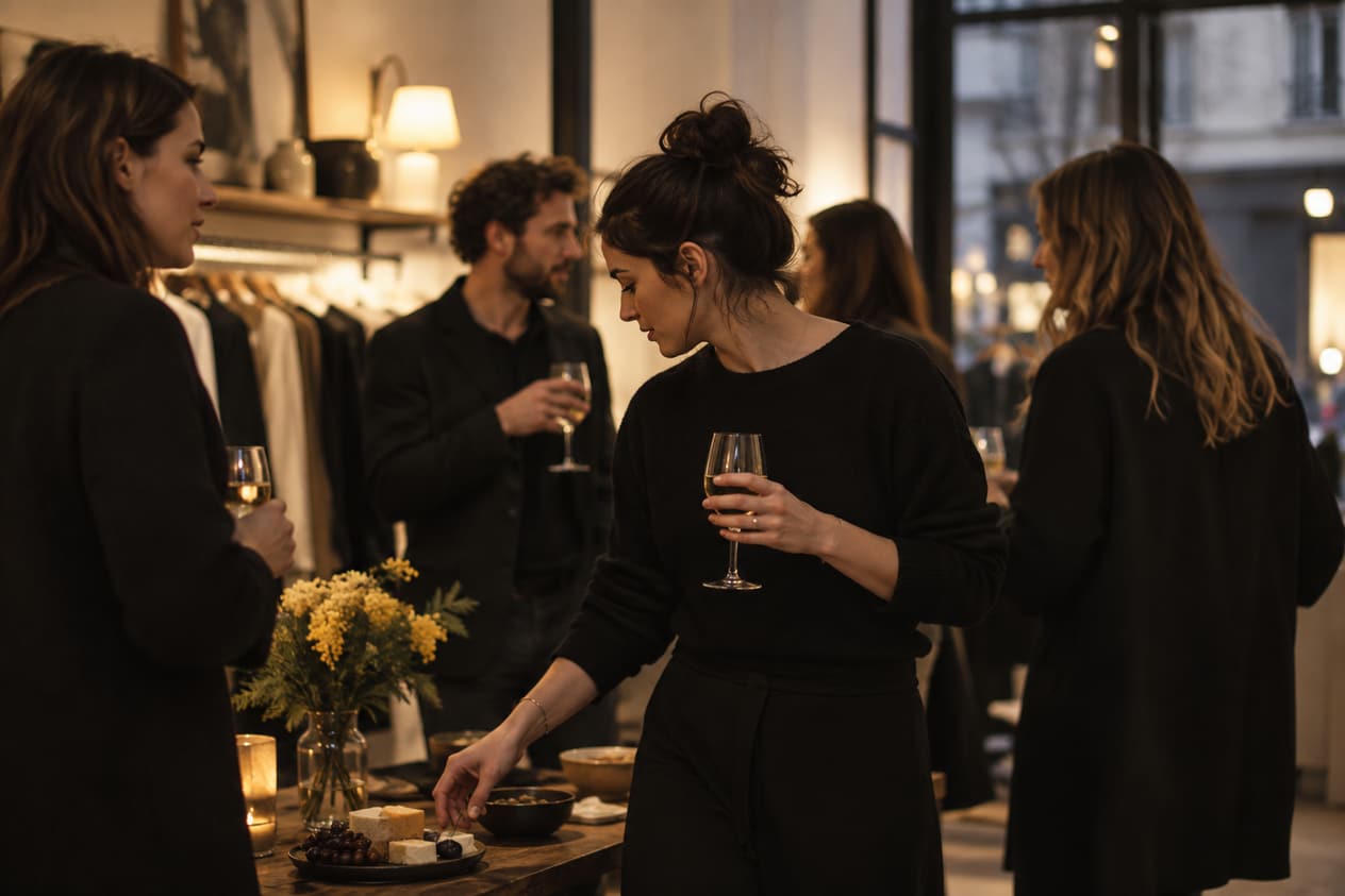 Petite soirée dans une boutique en fin de journée