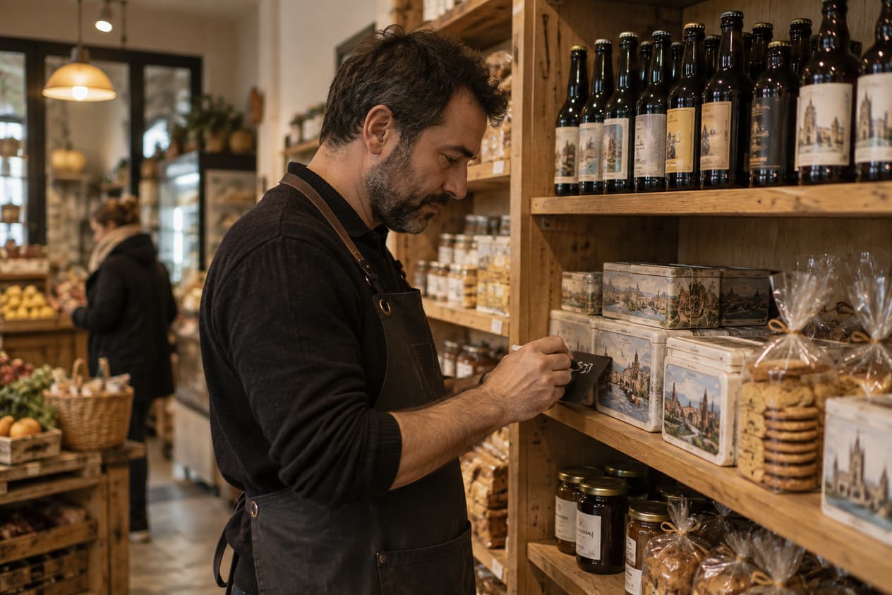 Rayon de produits régionaux dans une épicerie de Tourcoing